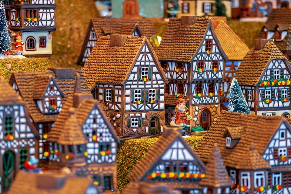 Miniature Fachwerkhäuser Building Christmas Motif